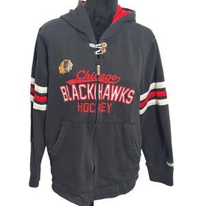 Vintage Chicago Blackhawks CCM Womens 2XL Hoodie Jacket Cotton/Polyester Blend B